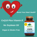 CoQ10 Plus Vitamin E - 60 Capsules Now with 100mg Coenzyme Q10