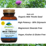 Milk Thistle Capsules - 180 Organic Kosher Veggie Caps