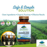 Dandelion Root Capsules - 90 Organic Kosher Veggie Caps