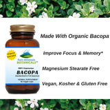 Bacopa Capsules with Organic Bacopa Extract - 90 Kosher Veggie Caps