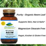 Neem Capsules - 90 Organic Kosher Vegetarian Caps