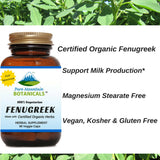 Fenugreek Capsules - 90 Organic Kosher Veggie Caps