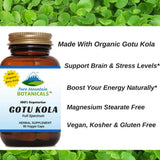 Gotu Kola Capsules - 90 Organic Kosher Veggie Caps