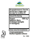 Hawthorn Berry Capsules - 90 Kosher Vegan Caps  500mg Organic Hawthorn