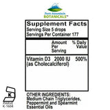 Mint Flavored Vitamin D Drops – Kosher Vitamin D3 Liquid - 2000iu