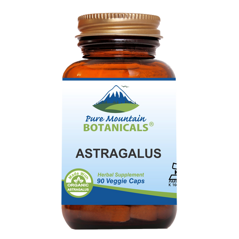 Astragalus Root Capsules - 90 Kosher Vegan Caps with 470mg Organic Astragalus